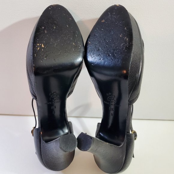 Nanette Lepore platform black bow heels shoes 8.5 y2k boho - Picture 5 of 6